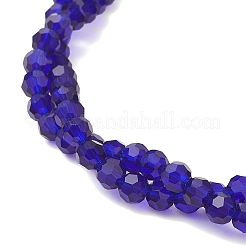 Bracciale elastico multistrato con perline di vetro trasparenti per donna&nbsp;BJEW-JB12876-01
