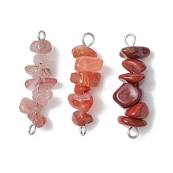 30 Stück 30 Stile 304 gemischte Edelstein-Chip-Perlen-Anschluss-Charms&nbsp;PALLOY-JF02873-02