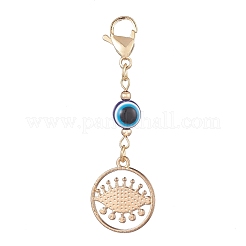 Evil-Eye-Emaille-Legierung mit Strass-Anhängerdekoration&nbsp;HJEW-JM01040-03