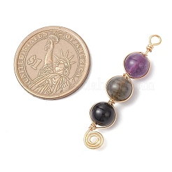 5 pièce 5 styles de pendentifs en perles rondes en jade malaisien naturel teinté&nbsp;PALLOY-JF04051-01