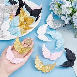 36 Stück 6 Farben Kunststoff-Engelsflügel-Ornament&nbsp;DIY-AR0002-99B