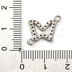 Breloques de connecteur de liens papillon en laiton micro pavé de zircone cubique transparente&nbsp;KK-A230-03C-P