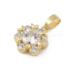 Pendentifs avec zircon cubiques à micro-pavés en laiton&nbsp;KK-U041-02G-03