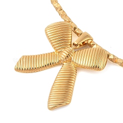 Gargantilla abierta con colgante de lazo de acero inoxidable 304 para mujer&nbsp;NJEW-Z046-06G-02