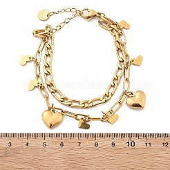 Mehrreihige Bettelarmbänder aus 304 Edelstahl&nbsp;BJEW-C089-02G