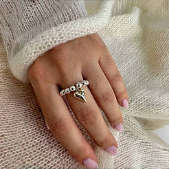 Herz-Legierung mit CCB-Kunststoff-Fingerringen für Frauen&nbsp;FS-WGE19AF-02
