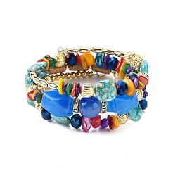 Braccialetto di perline di pietra multicolore fatto a mano in stile bohémien&nbsp;AJEW-Z038-01C