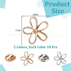 20 broche à revers antireflet en alliage 2 couleurs&nbsp;JEWB-AR0001-24B