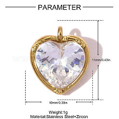 Pendentifs en acier inoxydable 304 micro pavés de zircones cubiques&nbsp;STAS-OY007-52G