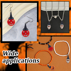 30 Stück 3 Stile Halloween gefärbte synthetische Türkis & Legierung Anhänger&nbsp;FIND-AR0005-28