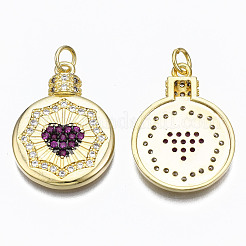 Pendentifs avec zircon cubiques à micro-pavés en laiton&nbsp;ZIRC-N039-148B-NF