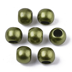 Peint à la bombe acrylique perles européennes&nbsp;ACRP-WH0002-01B