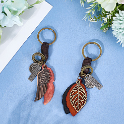 2 porte-clés pendentif en alliage de cuir&nbsp;KEYC-SP0001-39