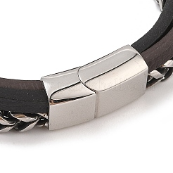 Geflochtene Mikrofaser-Leder-Mehrstrang-Armbänder&nbsp;BJEW-B096-25AS