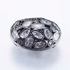 Perline zirconi micro pave  in ottone&nbsp;ZIRC-F073-01B