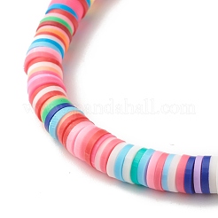 30 Stück 30 Stil Heishi-Perlen-Stretch-Armbänder aus Fimo mit Inspirationswort&nbsp;BJEW-JB07593