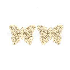 Pendentifs en filigrane d'acier inoxydable 201 avec placage en rack&nbsp;X-STAS-T057-32G