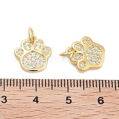 Porta impronte di zampe placcato in ottone micro pavé ciondoli in zirconia cubica&nbsp;X-KK-G512-22G