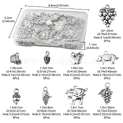 Fascini della frutta della lega di stile tibetano di stile 54pcs 9&nbsp;TIBEP-FS0001-11