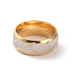 201 Edelstahl-Fingerring mit geriffeltem Rhombus für Damen&nbsp;RJEW-I089-45GP