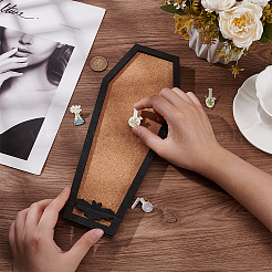 Sarg mit Fledermaus Wand montiert Brosche Schmuck Display Kork Tablett&nbsp;AJEW-WH0475-45E