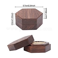Sechseckige Fingerringboxen aus Holz&nbsp;CON-WH0085-66