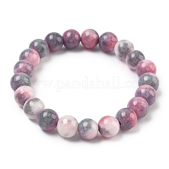 Braccialetti elasticizzati da donna con perline di vetro craquelé opaco da 10 mm&nbsp;BJEW-PH01823-07
