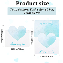 60 Stück Grußkarten aus Papier in 6 Farben&nbsp;DIY-GF0011-24
