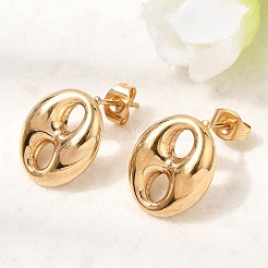6 paire de boucles d'oreilles à tige en acier inoxydable 304&nbsp;EJEW-P340-02G