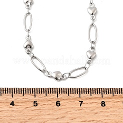 Collane con catena a maglie a cuore in acciaio inossidabile 304 per donna&nbsp;NJEW-A046-02B-P
