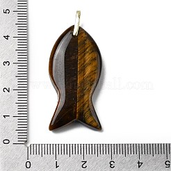 Natürlichen Tigerauge Anhänger&nbsp;KK-D021-05E-G