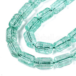 Brins de perles de verre transparentes craquelées&nbsp;GLAA-N068-05A-05