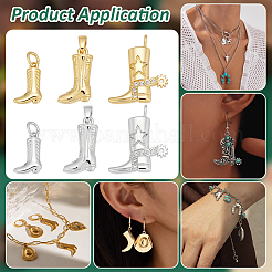 12pcs 6 styles pendentifs en laiton micro pavé de zircone cubique&nbsp;KK-PH0013-88