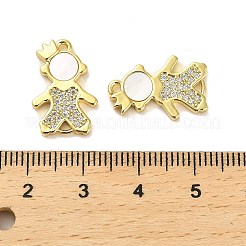 Messing Micro Pave klare Zirkonia Prinz Verbinder Charms&nbsp;KK-K365-15B-G