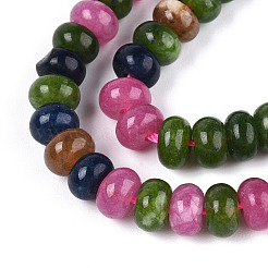 Gefärbt natürlichen weißen Jade Perlen Stränge&nbsp;G-T139-58B-01