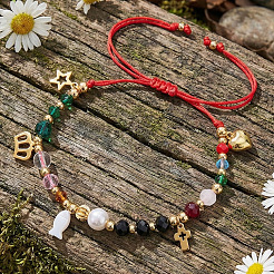 Chakra-Armbänder aus Edelstahl 304 mit Muschelanhänger&nbsp;RE0634-2