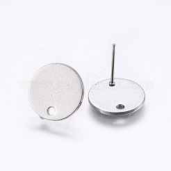 Piastra piatta 201 acciaio inossidabile orecchini a perno&nbsp;STAS-I095-04P-B
