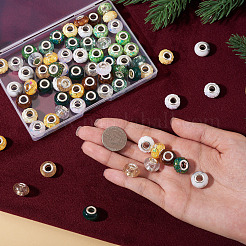 72 Stück 12 Farben Weihnachtsmotiv Harz Unterlegscheibe European Beads&nbsp;RESI-TA0004-88