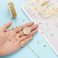 Kit para hacer pulseras y collares con cadenas de satélite con cuentas de estrella&nbsp;DIY-CA0005-09