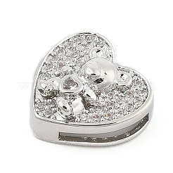 Micro latón allanan charms de la diapositiva de circonio cúbico&nbsp;ZIRC-I068-05P-A