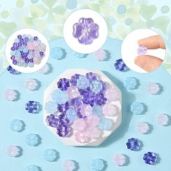 20pcs perles de verre transparentes peintes à la bombe&nbsp;GLAA-FS0002-40A