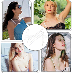 2 paio di 2 stili di spalline per reggiseno antiscivolo in plastica con catena di perle finte&nbsp;FIND-GF0005-27