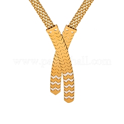Collane a catena in acciaio inossidabile 304 con maglia di zirconi cubici&nbsp;NJEW-Q322-05G