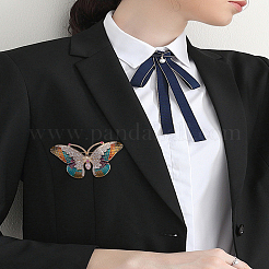 1 broche papillon pavée de strass colorés&nbsp;JEWB-LP0004-14