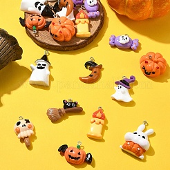 20 pz 10 stili di pendenti in resina opaca a tema Halloween&nbsp;RESI-YW0001-86