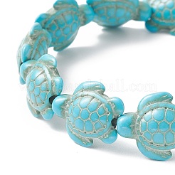 Bracelets extensibles en perles de tortue de mer synthétique teintes pour femmes&nbsp;BJEW-JB09934-01