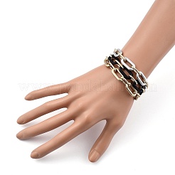 Sprühlackierte ccb Kunststoff & Aluminium Büroklammer Kette Armbänder Sets&nbsp;BJEW-JB05432