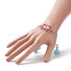 Braccialetti di perline intrecciate rettangolari di semi giapponesi fatti a mano&nbsp;BJEW-MZ00022-03