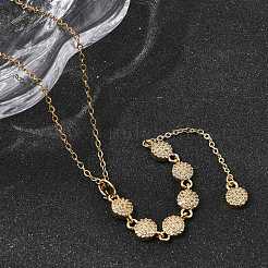 Colliers pendentif géométriques en laiton sertis de micro-pavés de zirconiums cubiques transparents et à pompons&nbsp;NJEW-P350-01A-G