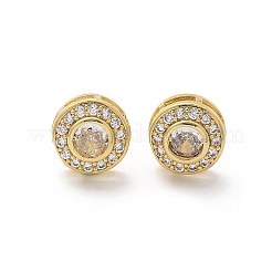 Boucles d'oreilles en laiton zircon cubique micro pavé clair&nbsp;X-EJEW-Q015-10G